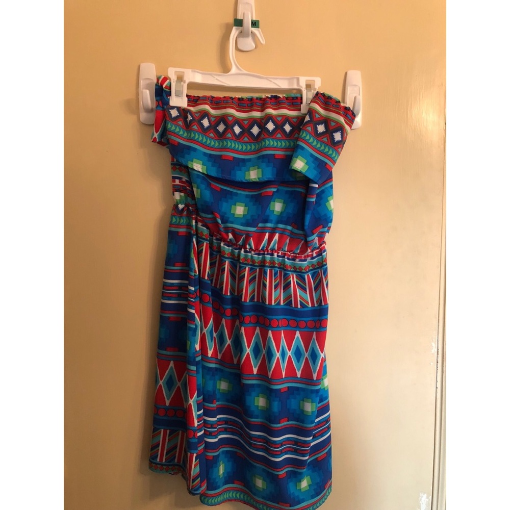 Colorful strapless dress